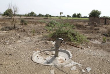 El pompası; Marathwada 'da su sıkıntısı; Maharashtra; Hindistan