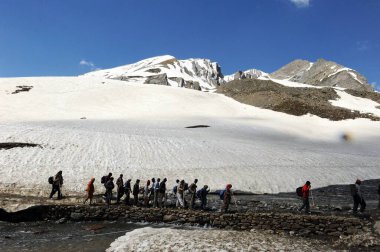Pilgrim, mahagunas pass, amarnath yatra, Jammu Kashmir, Hindistan, Asya 