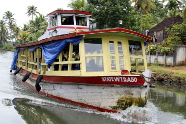 Waterway, Alappuzha 'dan Kottayam' a, Kerala, Hindistan 