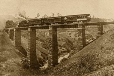 Wellington Köprüsü 'nün, Nilgiris' in, Tamil Nadu 'nun, Hindistan' ın, Asya 'nın klasik fotoğrafı. 