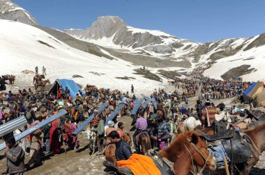 Pilgrim, mahagunas pass, amarnath yatra, Jammu Kashmir, Hindistan, Asya
