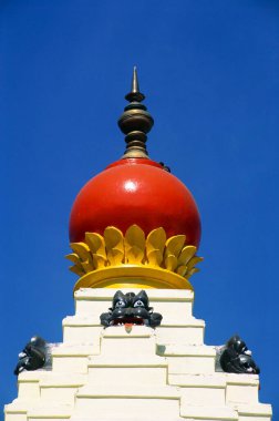 Mythological figures on pinnacle of Mahalaxmi temple Ambabai temple, Kolhapur, Maharashtra, India  clipart