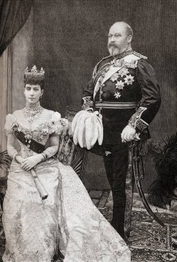 Kral VII. Edward ve Kraliçe Alexandra 'nın eski bir fotoğrafı.
