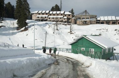 Karla kaplı, Gulmarg, kaşmir, Hindistan, Asya  