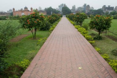 Path of Lalbagh fort  Built by prince Muhammad Azam ; Son of mughal emperor Aurangzeb in 1678 AD ; Dhaka ; Bangladesh clipart
