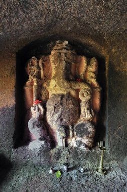 Ganesh heykeli mağara, dapoli, ratnagiri, Maharashtra, Hindistan, Asya