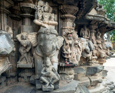 sculpture kopeshwar temple, Kolhapur, Maharashtra, India, Asia clipart