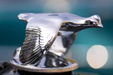 Antik Ford araba logosu uçan kuş jodhpur rajasthan Hindistan 