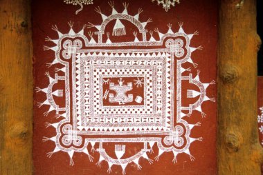 Warli resim; Bombay mumbai; Maharashtra; Hindistan