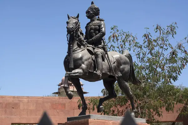 Stock image Statue of Maharaja Ganga Singhji bikaner Rajasthan India Asia