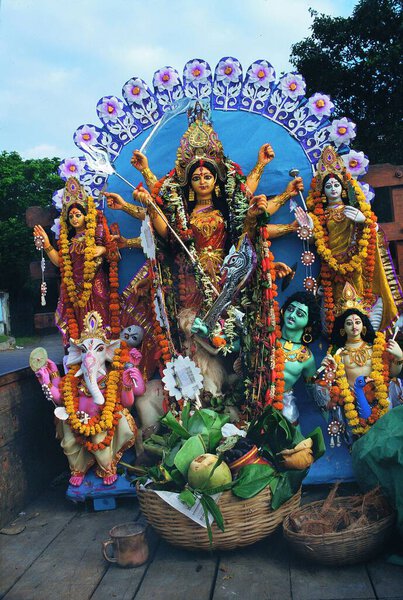 Goddess durga statue festival, kolkata, west bengal, india, asia