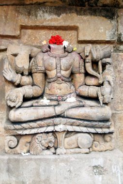 Raja Rani tapınağı, harabe heykel, kırmızı kumtaşı, Bhubaneswar, Orissa, Hindistan 