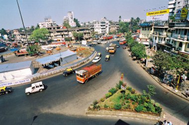 Aerial of Dadar TT circle also known as Khodadad circle in Bombay now Mumbai , Maharashtra , India clipart