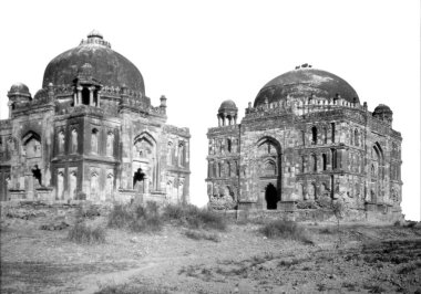 Delhi, Hindistan ve Asya 'daki Babür Anıtı' nın eski klasik fener kaydırağı. 