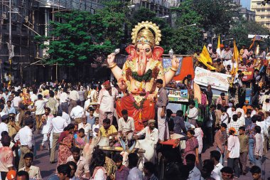 Ganesh festival alayı, mumbai, maharashtra, Hindistan, Asya 
