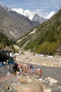 Gangotri 'deki Bhagirathi Nehri; Uttaranchal; Hindistan