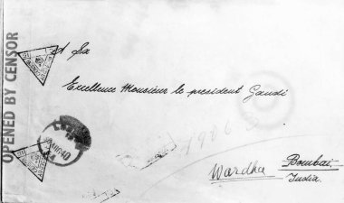 Mösyö Gandhi 'ye gönderilmiş bir zarf. Başkan Gandi, 1940, Hindistan.   