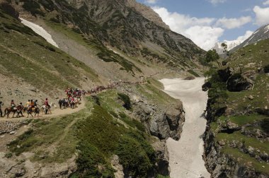 Pilgrim, amarnath yatra, jammu Kashmir, Hindistan, Asya 