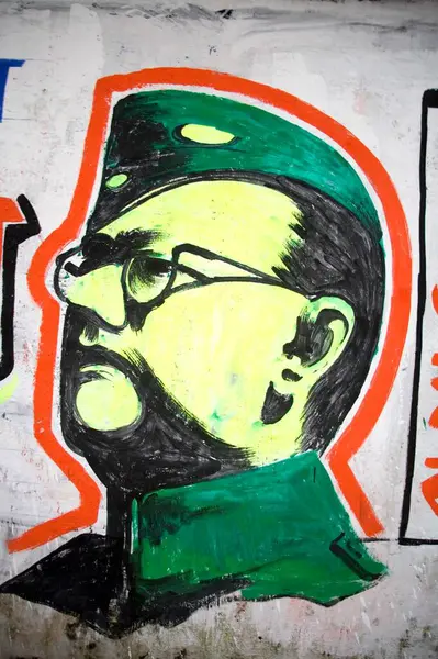 stock image Painting of national leader and freedom fighter Netaji Subhash Chandra Bose, Bada bazaar, Calcutta now Kolkata, West Bengal, India 