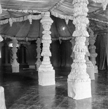 Hindistan 'da 1900' lerin eski, siyah-beyaz düğün töreninin resmi 1940 'ların Hindistan' ı. 