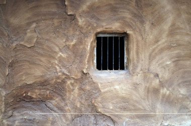 Duvarda çamur ve inek gübresi karışımı palto, Bhuj, Kutch, Gujarat, Hindistan 