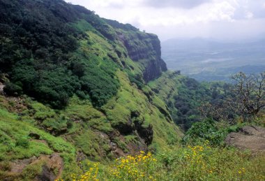 Batı ghatlarının görünümü; Maharashtra; Hindistan