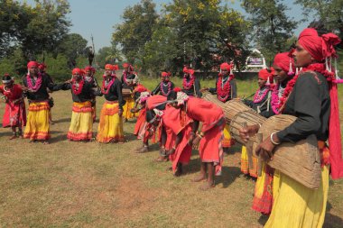 Mudia kabile dansçısı, jagdalpur, chhattisgarh, Hindistan, Asya 