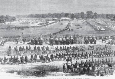General View The Durbar or assembly of Native Princes and Nobles Convened by Sir John Lawrence at Lahore, Pakistan  clipart