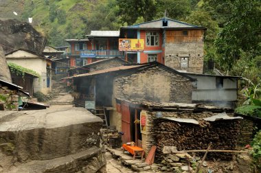 Evler, Jagat, Nepal doğa arka planı