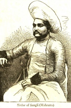 Lithographic portraits Sirdar of Sangli Mahratta or Maratha ; Maharashtra ; India clipart