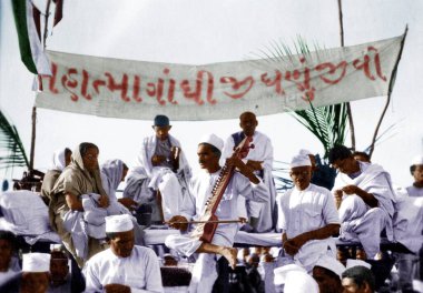 Mahatma Gandhi ve Sardar Vallabhbhai Patel Karaçi Kongresi, Hindistan, Asya, 1930