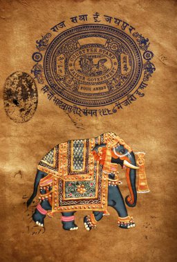 fil, el yapımı eski pul & kağıdı, jaipur, rajasthan, Hindistan