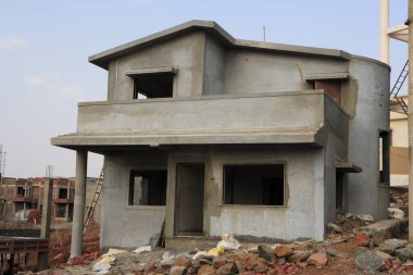 House under construction ; Talegaon ; Pune ; Maharashtra ; India ;  Property Release Yes clipart