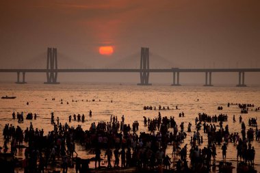 Lord ganesh immersion Worli Sea Link Dadar Mumbai Maharashtra India Asia   clipart
