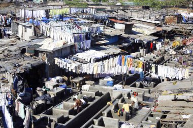 Dhobi Ghat, Mumbai Belediyesi Yıkama Kurumu tarafından işletilen çamaşırhane. Mahalakshmi, Bombay, Mumbai, Maharashtra, Hindistan. 