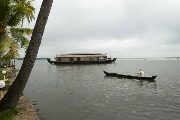 stock image Houseboat in backwaters of Kuttanad, Alleppey Alappuzha, Kerala, India 