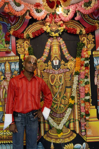 A photographic studio at Tirumalai Tirupati temple town , Andhra Pradesh , India