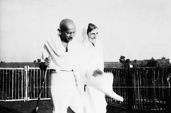 stock image Mahatma Gandhi and Mirabehn, 1941  