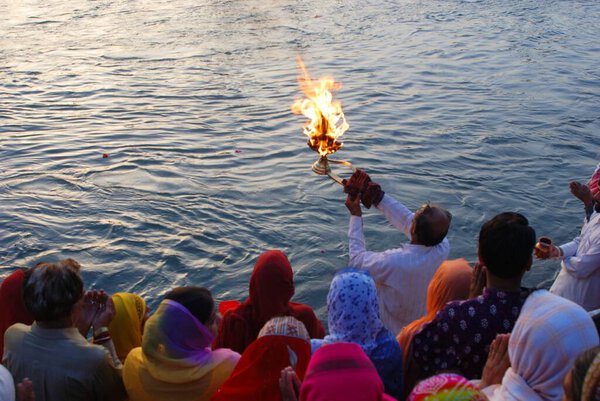 Morning Aarti at Har Ki Pauri, Haridwar, Uttar Pradesh, India 