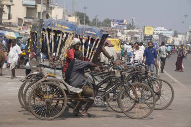 Üç tekerlekli çekçek standı, puri, orissa, Hindistan, Asya  