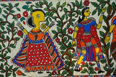 Mithila resim, bihar, Hindistan, Asya