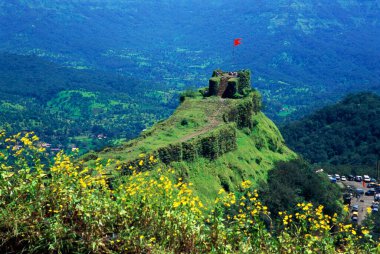 View of Pratapgarh fort, Mahabaleshwar, Maharashtra, India. clipart