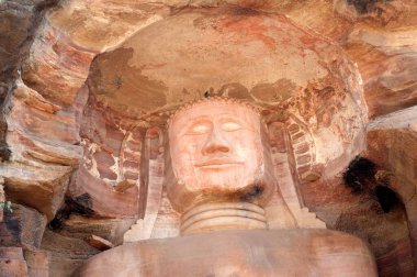 Jain tirthankaras heykeli Gwalior kalesinde, Madhya Pradesh, Hindistan