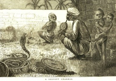 Lithographs Serpent Charmer I L News 4 Aralık 1875, Hindistan 