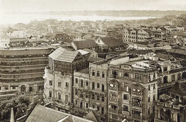 stock image Old picture postcard ; Bombay from ST. Xavier school ; Bombay now Mumbai ; Maharashtra ; India