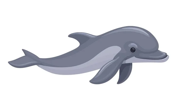 Иллюстрация Вектора Плавания Дельфина Беленоса Изолированный Белом Фоне Вектор Запаса — стоковый вектор