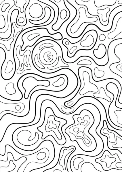 Abstrakte Wellen Kritzeln Malbuch Seite Schwarz Weiße Vektorzentangle Illustration Antistress — Stockvektor