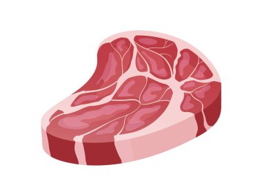 Beyaz arkaplanda biftek vektör illüstrasyonu.