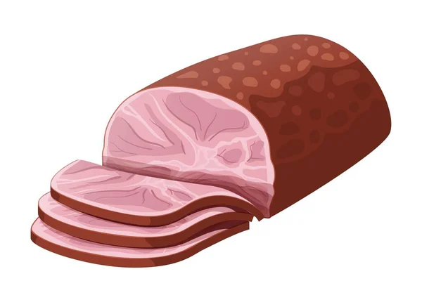 Ham Geroosterd Varkensvlees Vectorillustratie — Stockvector