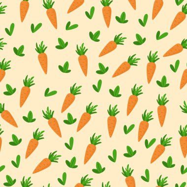 Kusursuz havuç deseni. Sebzeli vejetaryen arka planı ve havuç..